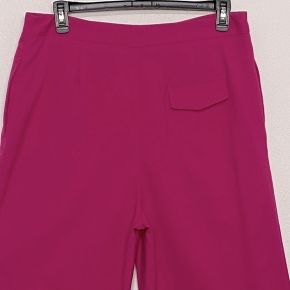 Zara "NEW" Pink Blogger Favorite High Waist Masculine Wide Leg Trousers Size XXL - Picture 6 of 9